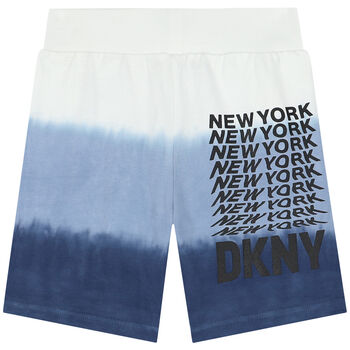 Boys White & Blue Dip-Dye Shorts