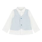 Baby Boys White & Blue Shorts Set, 2, hi-res