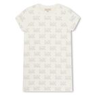 فستان بنات بالشعار باللون العاجي, 1, hi-res