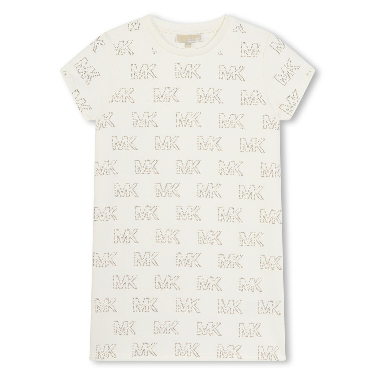 فستان بنات بالشعار باللون العاجي, 1, hi-res