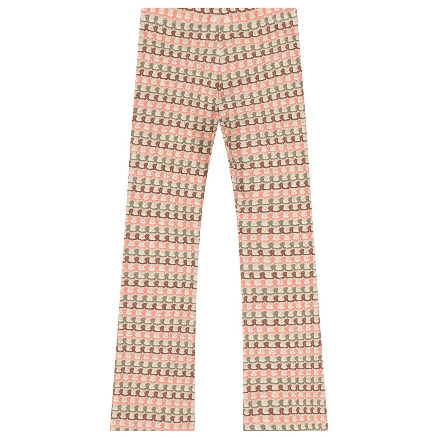 Girls Beige Flower Leggings Set, 1, hi-res