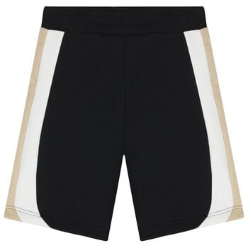 Boys Black Striped Shorts