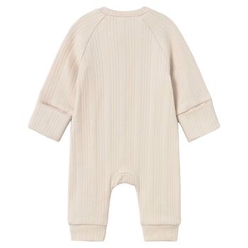 Beige Ribbed Romper