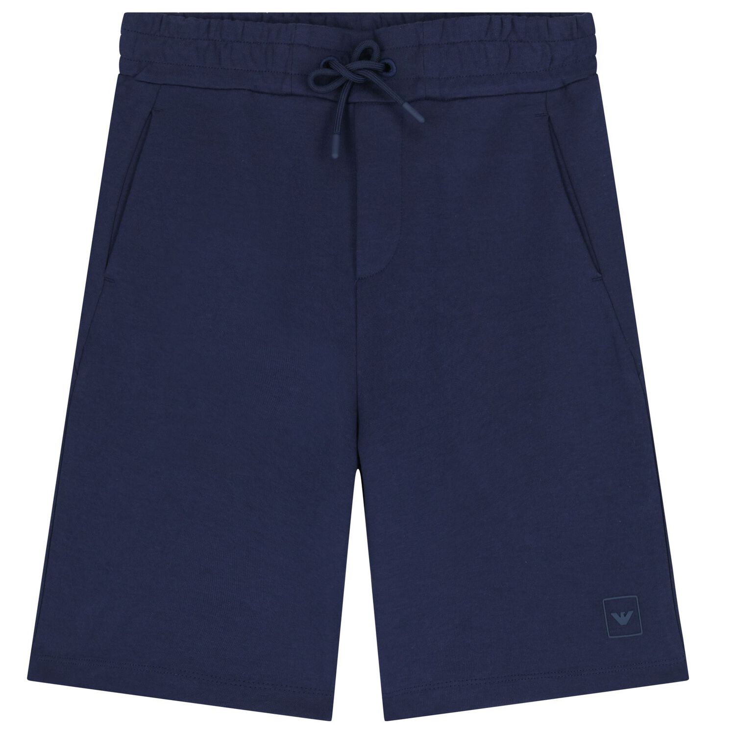 Boys White & Navy Blue Logo Shorts Set, 1, hi-res