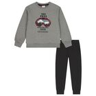 Boys Grey & Black Tracksuit, 1, hi-res