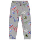 بنطلون رياضى بالشعار باللون الرمادى للاولاد, 1, hi-res