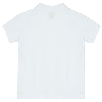 Boys White Logo Polo Shirt