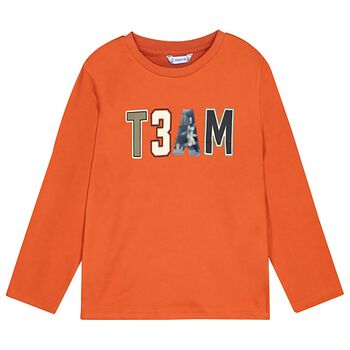 Boys Orange Long Sleeve Top
