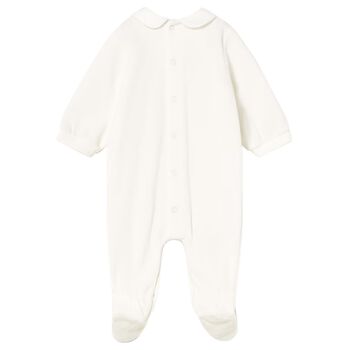 افرول بنات مزين بالزهور باللون الابيض 