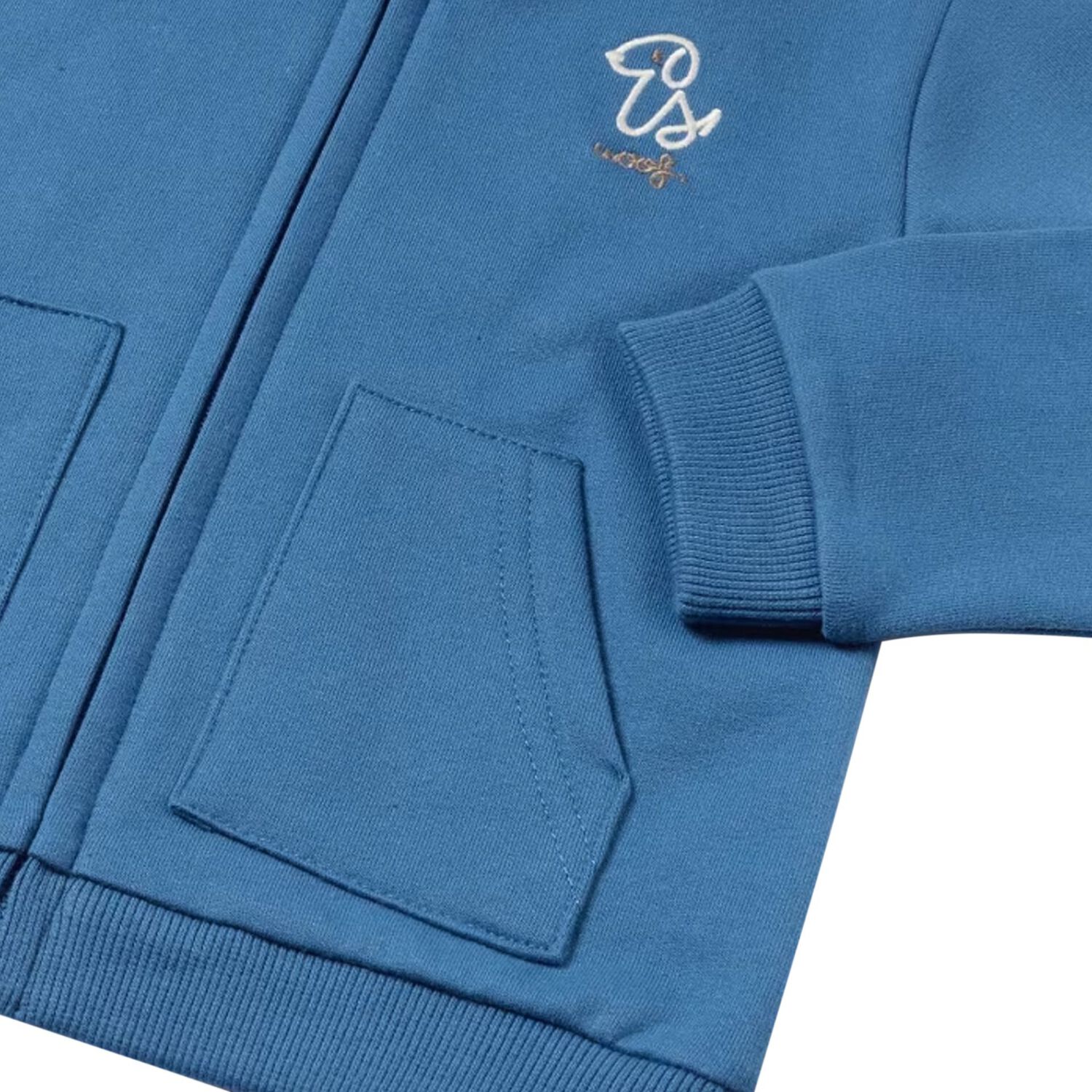 Younger Boys Blue Hooded Zip Up Top, 1, hi-res image number null