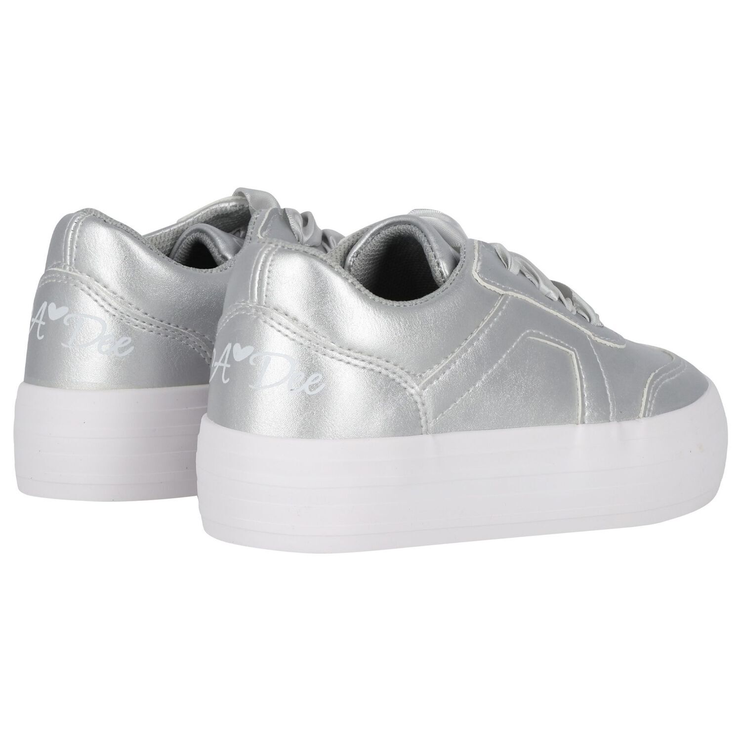 Girls Silver Logo Chunky Trainers, 1, hi-res