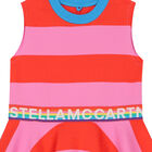 Girls Red & Pink Striped Dress, 1, hi-res