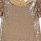 Girls Gold Sequin & Tulle Dress, 1, hi-res