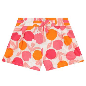 Girls Pink & Orange Fruits Shorts