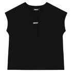 Girls Black Logo T-Shirt, 1, hi-res
