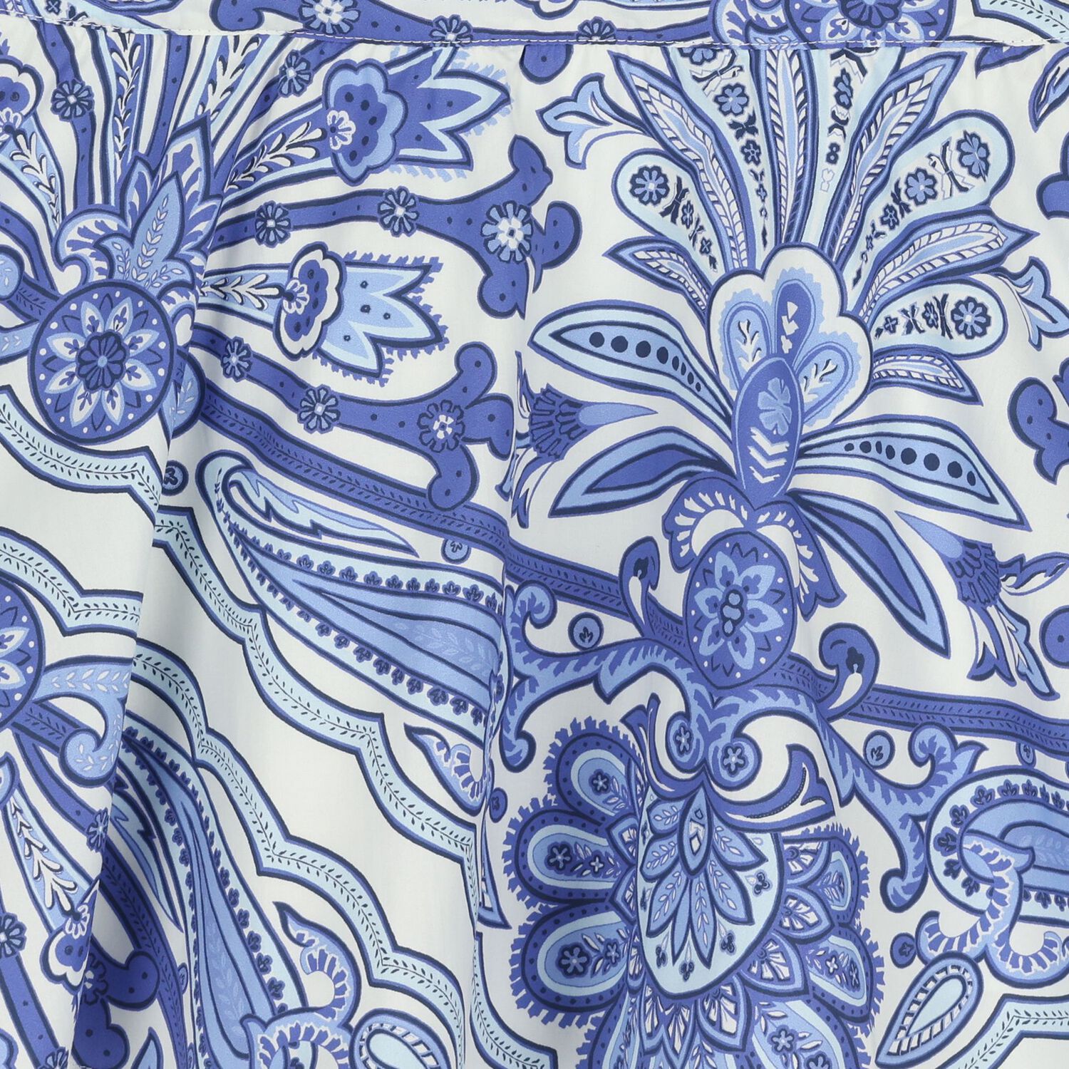 Girls Ivory & Blue Floral Paisley Dress, 1, hi-res