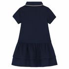 Younger Girls Navy Logo Polo Dress, 2, hi-res