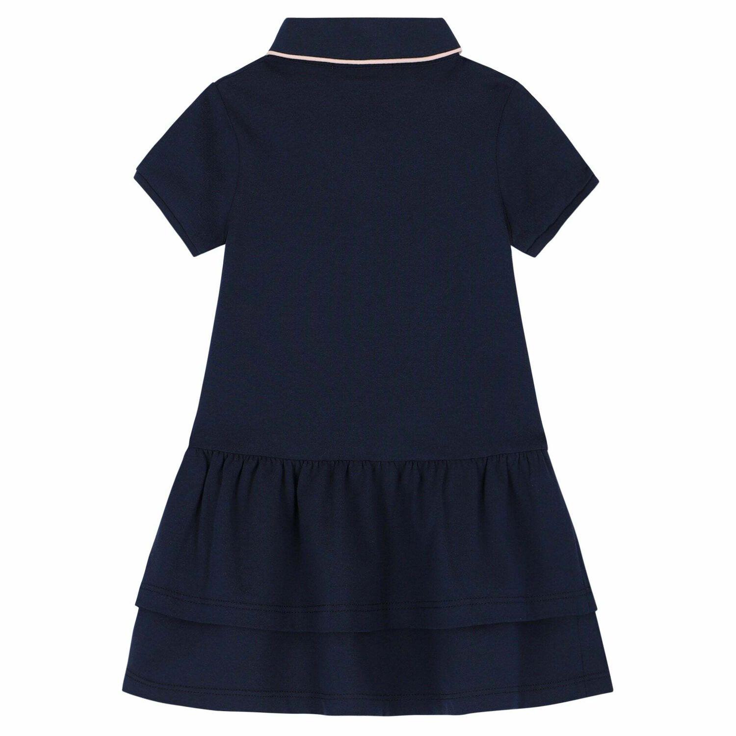 Younger Girls Navy Logo Polo Dress, 2, hi-res