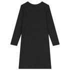 Girls Black Logo Dress, 1, hi-res