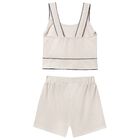 Girls Ivory Shorts Set, 1, hi-res
