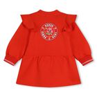 Younger Girls Red Logo Sweatshirt Dress, 1, hi-res