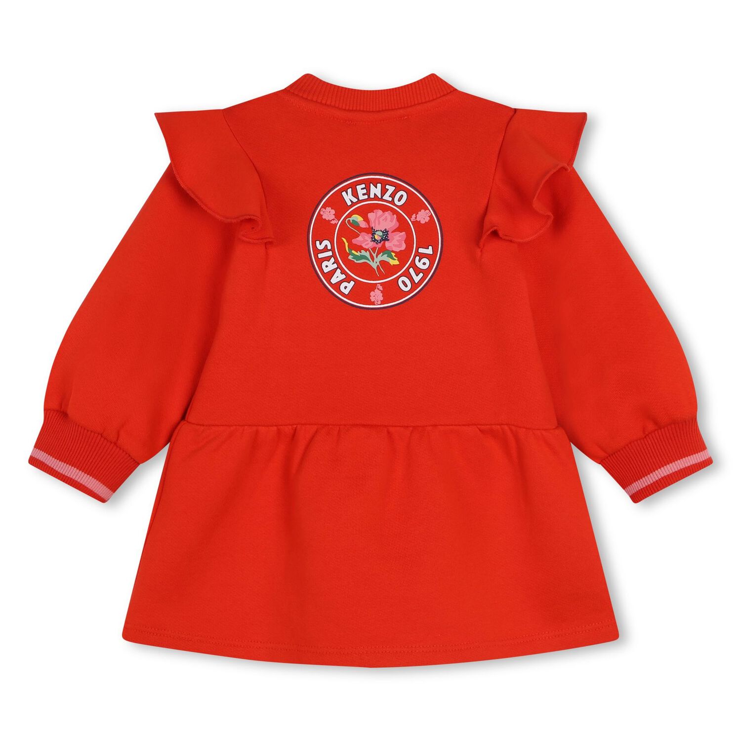 Younger Girls Red Logo Sweatshirt Dress, 1, hi-res