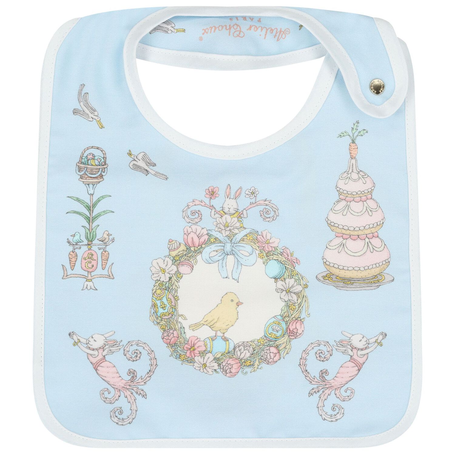 Blue & Pink Spring Bunny Baby Carr&eacute; Swaddle & Bib Gift Set, 1, hi-res