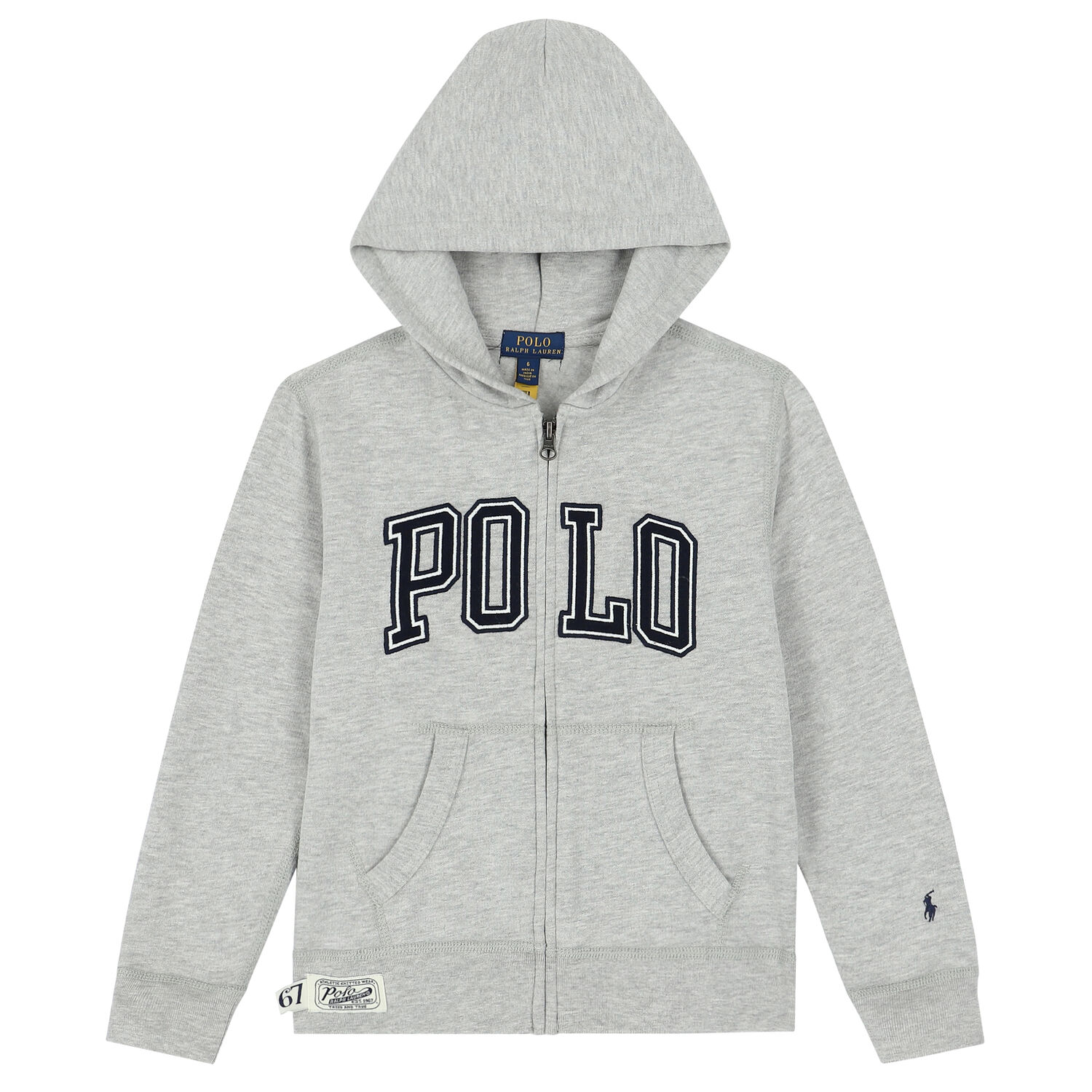 Boys Grey Logo Zip Up Top, 1, hi-res image number null
