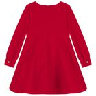 Girls Red Diamante Bow Dress, 2, hi-res