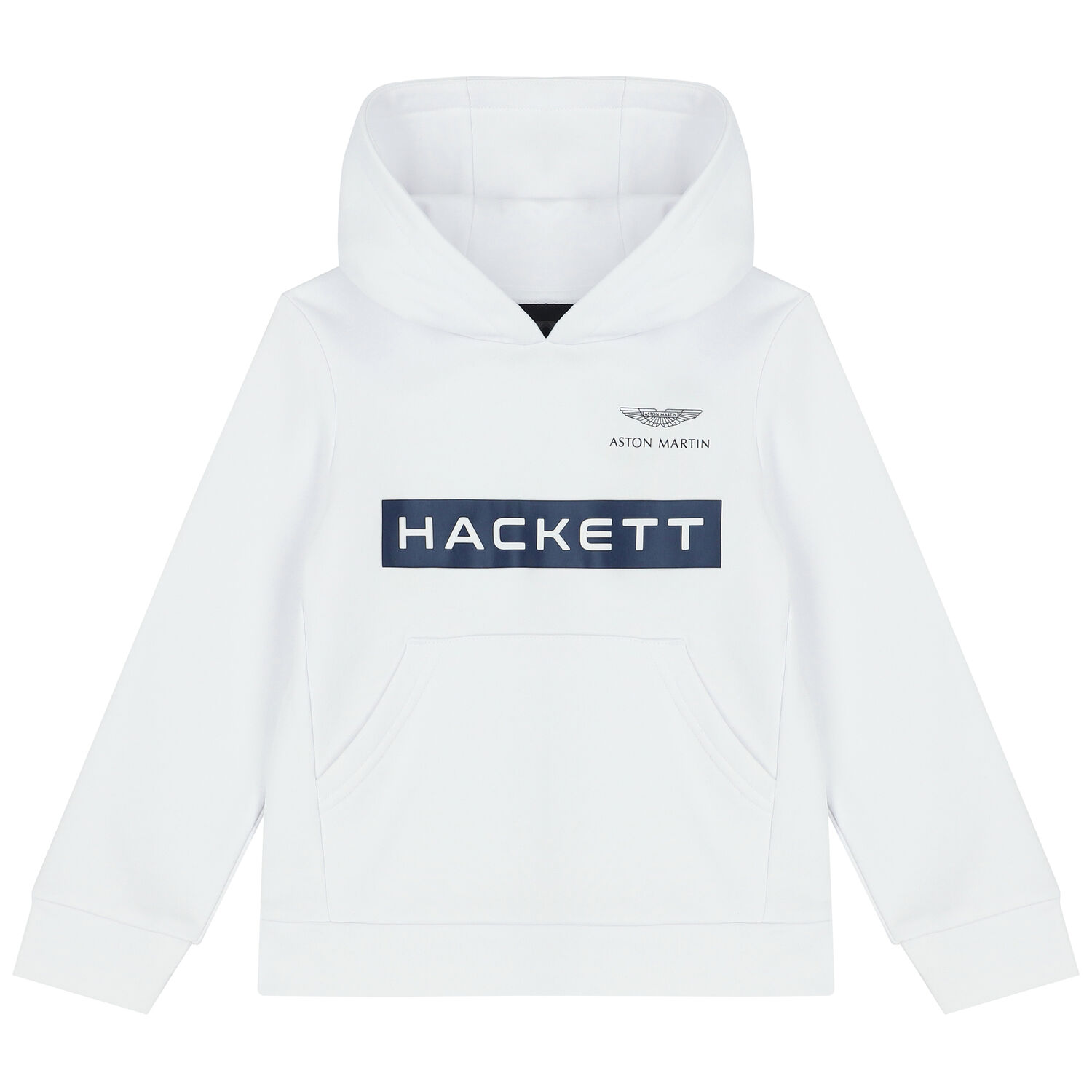 Boys White Logo Hooded Top, 1, hi-res