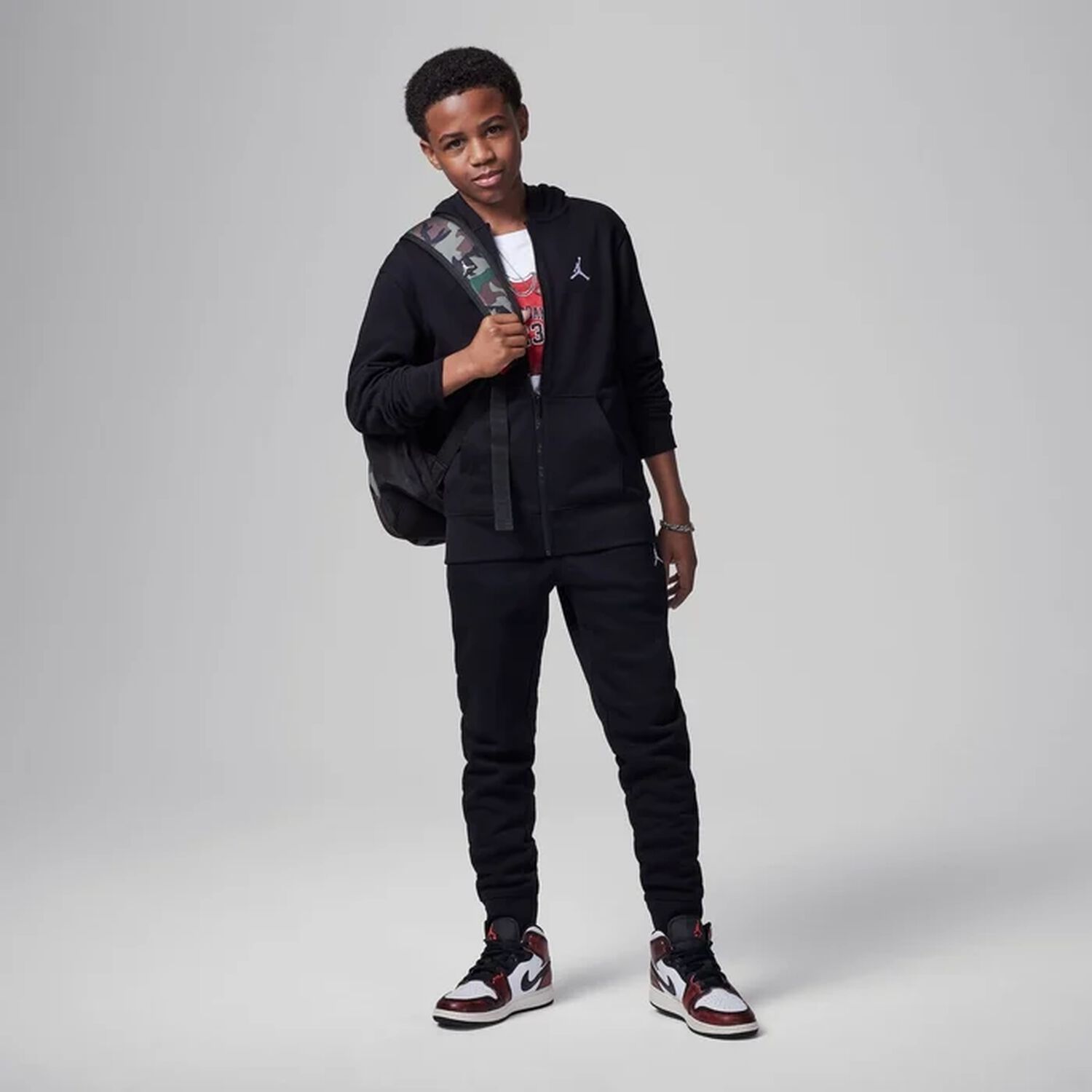 توب أولاد هودي جامبمان  بسحاب بالشعار باللون الأسود, 1, hi-res image number null