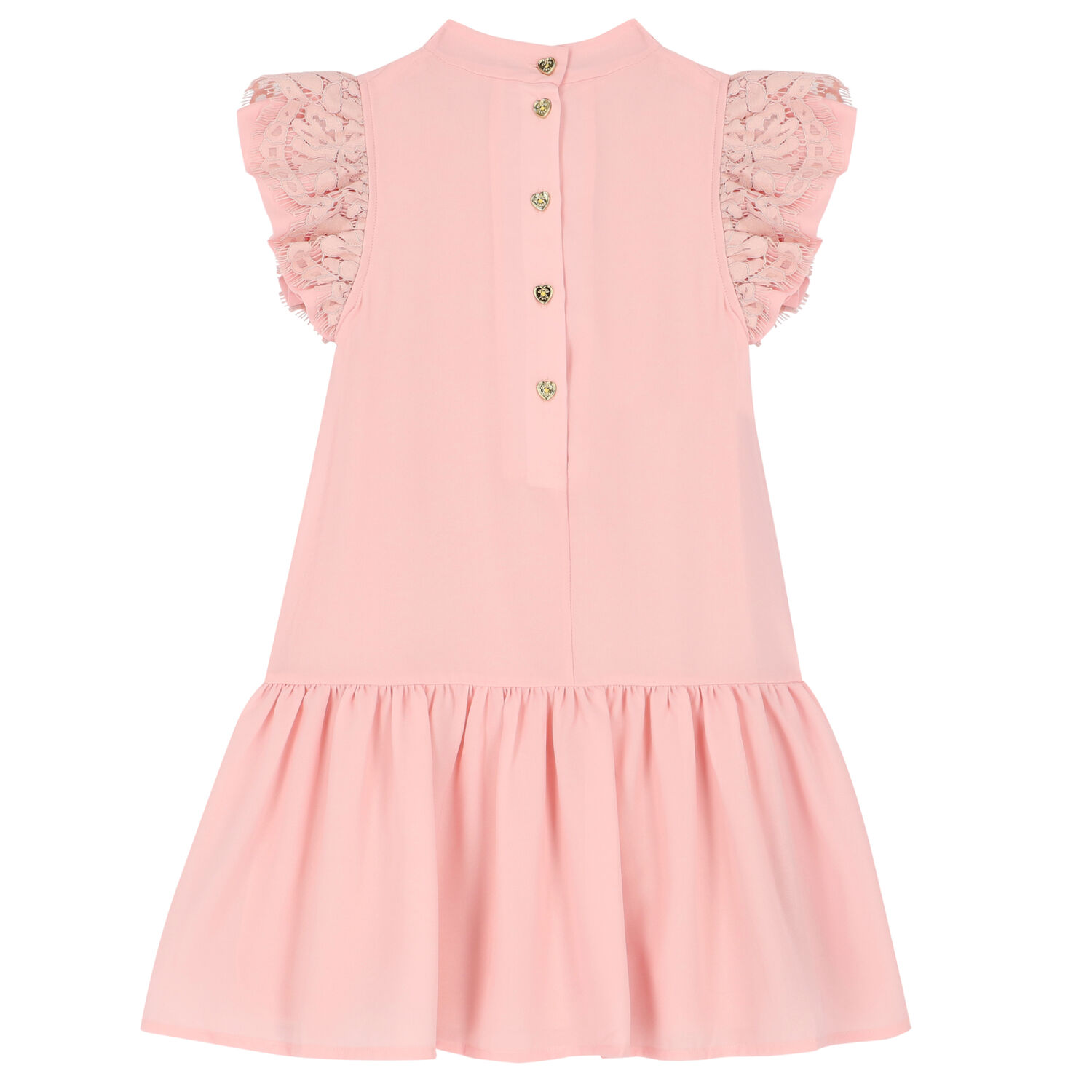 Girls Pink Lace Dress, 1, hi-res