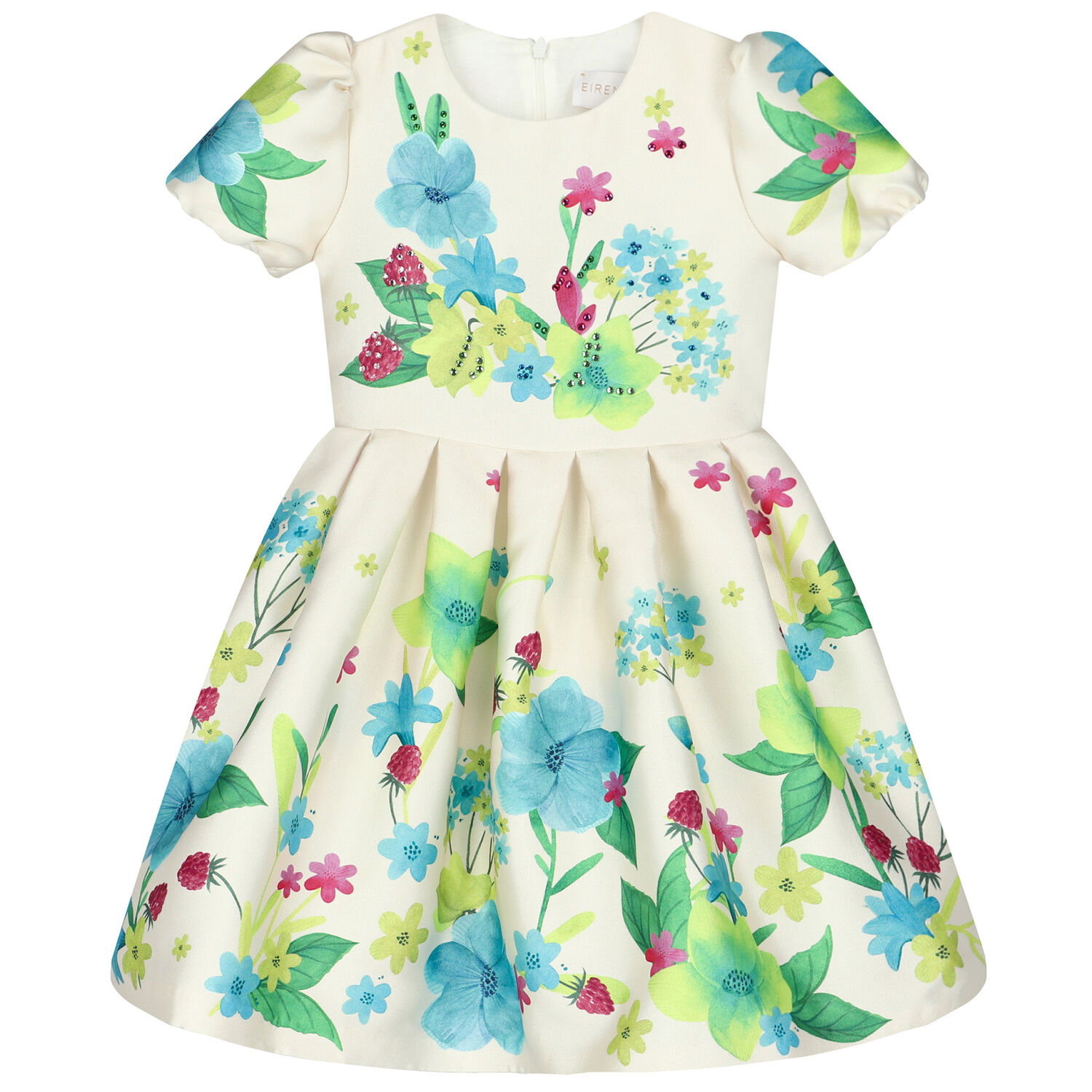 فستان ساتان للعيد باللون العاجي, 1, hi-res