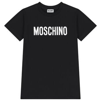 فستان بنات بالشعار باللون الاسود 