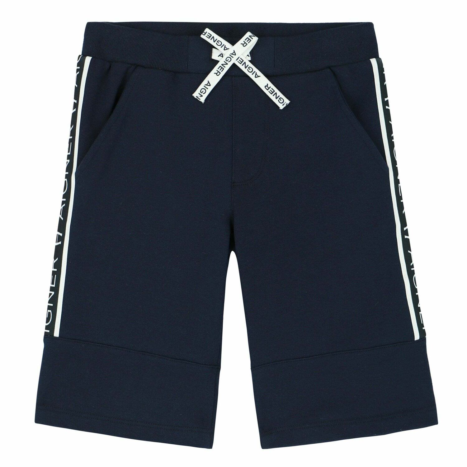 Boys Navy Logo Shorts, 1, hi-res