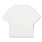 Girls White Logo T-Shirt, 1, hi-res