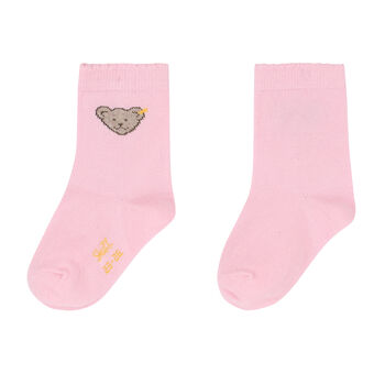 Girls Pink Teddy Socks