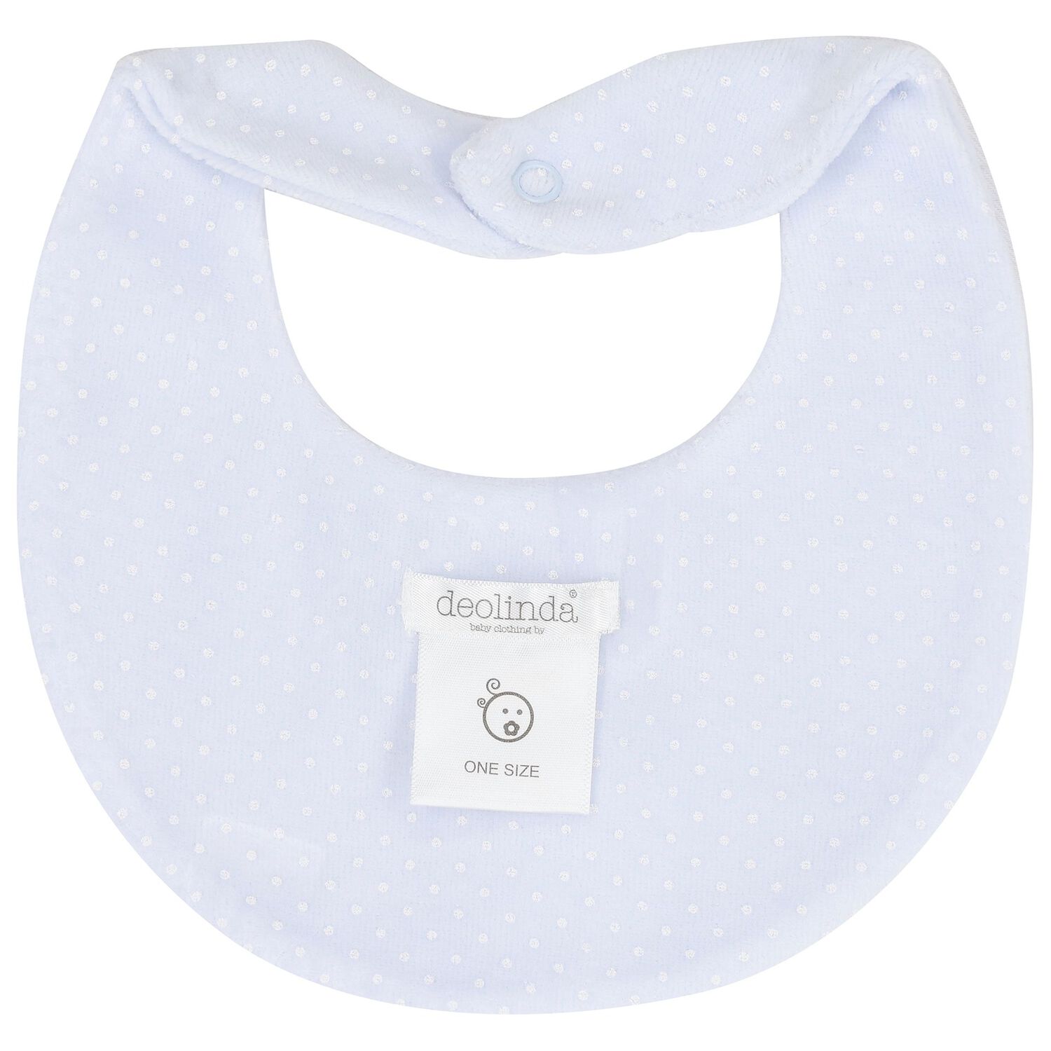 Baby Boys Blue Dots Bib, 1, hi-res