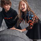 Boys Black Logo Hooded Top, 2, hi-res