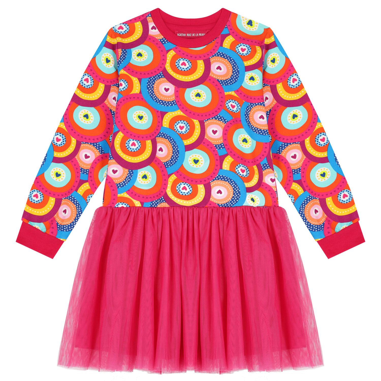 فستان بنات تول باللون الزهري, 1, hi-res image number null