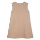 Girls Beige Logo Dress, 1, hi-res