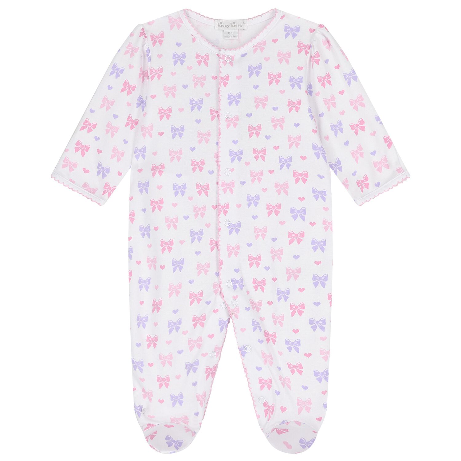Baby Girls White Billowy Bows Babygrow, 1, hi-res image number null