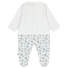 Baby Boys White & Blue Teddy Bear Logo Babygrow, 1, hi-res