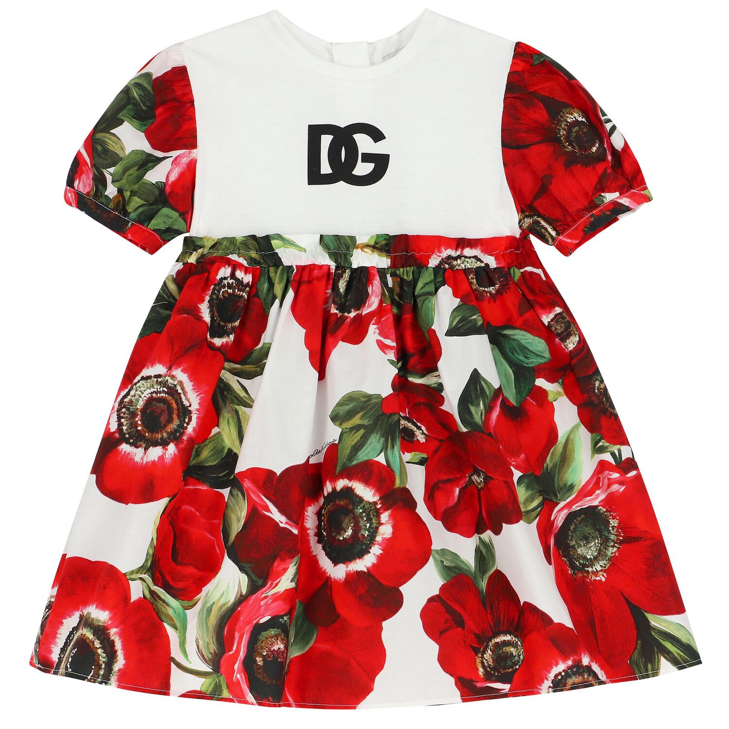 Baby Girls Red & White Floral Dress Set, 1, hi-res image number null
