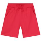 طقم شورت بناتي أبيض وأحمر مزين بالزهور, 1, hi-res