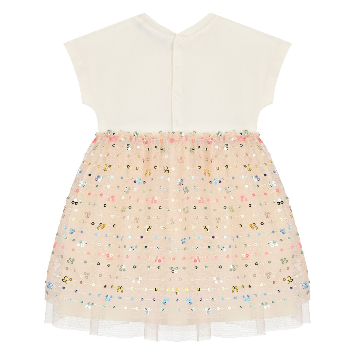 فستان بنات بالشعار باللون العاجى و الوردى, 1, hi-res image number null
