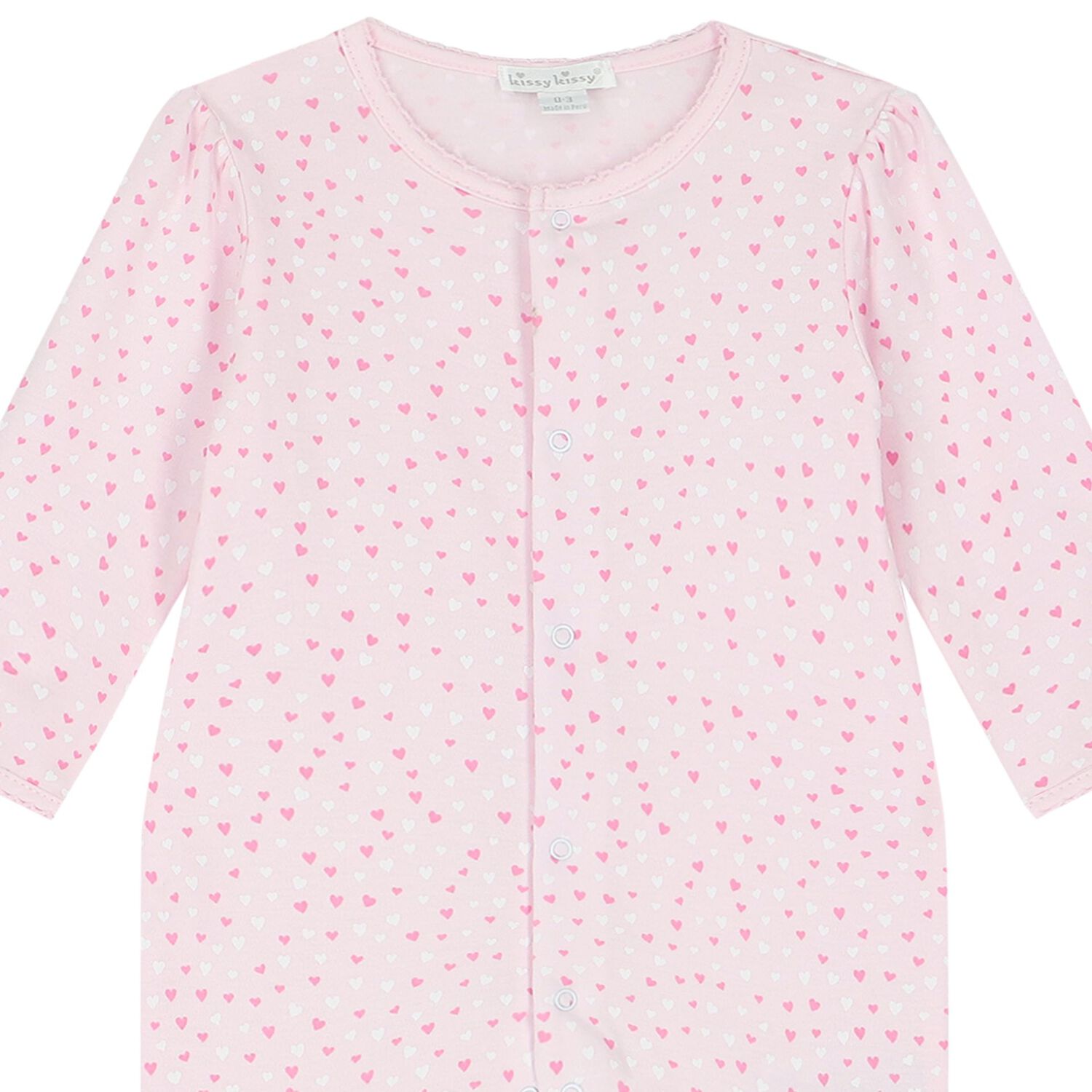 Baby Girls Pink Hearts Babygrow, 1, hi-res