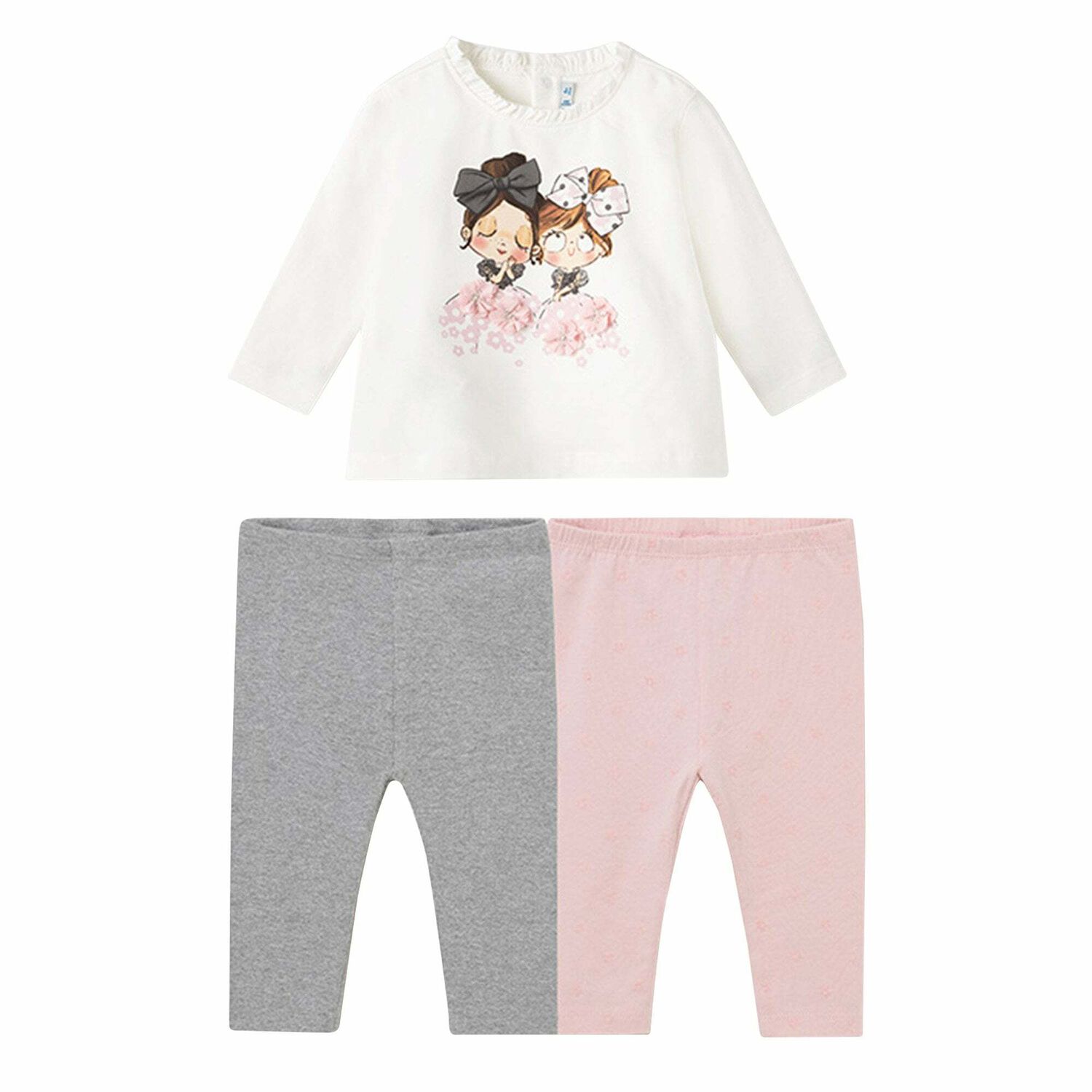 Younger Girls 3 Piece Pink Leggings Set, 1, hi-res