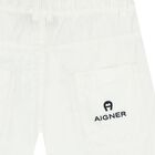 Boys White Logo Shorts, 1, hi-res