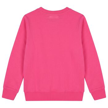 Girls Pink Teddy Bear Logo Sweatshirt